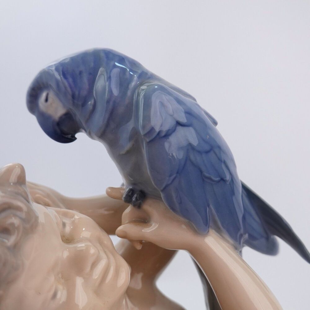 Royal Copenhagen Faun Pan Holding A Large Parrot #752 Vintage - Picture 7 of 16